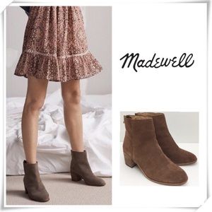 Madewell Pauline Tan Suede Ankle Bootie